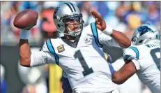  ?? AP-Mike McCarn, File ?? The New England Patriots have reached an agreement with free-agent quarterbac­k Cam Newton, bringing in the 2015 NFL Most Valuable Player to help the team move on from three-time MVP Tom Brady.