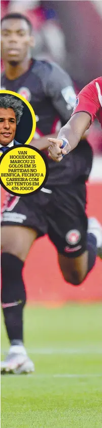  ??  ?? VAN HOOIJDONK MARCOU 23 GOLOS EM 35 PARTIDAS NO BENFICA. FECHOU A CARREIRA COM 387 TENTOS EM
676 JOGOS