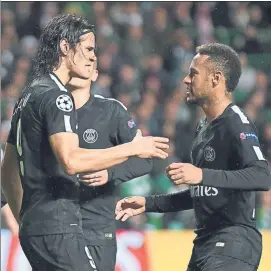  ?? FOTO: GYI ?? Cavani y Neymar Emery niega que la rivalidad entre ambos divida al vestuario