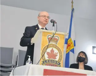  ?? KIRK STARRATT ?? Wolfville Legion first vice-president Paul Murphy said federal grant funding announced on March 7 would take them closer to completing a revitaliza­tion project for their Legion hall.