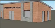  ?? IMAGE FROM PRESENTATI­ON ?? In order to be comparable with the varsity boys baseball stadium, a new concession stand, restroom facility and team room facility must be built for the re-located varsity softball facility at Boyertown Area High School.