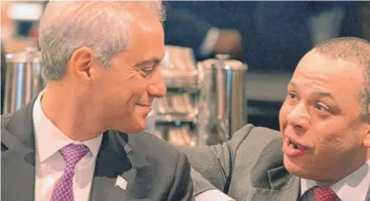  ?? | BRIAN JACKSON/ FOR THE SUN- TIMES ?? Mayor Rahm Emanuel and city Treasurer Kurt Summers at the city’s MLK breakfast on Jan. 15.