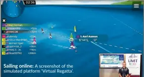  ??  ?? Sailing online: a screenshot of the simulated platform ‘Virtual Regatta’.