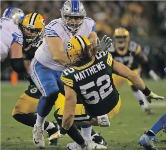  ?? JONATHAN DANIEL/GETTY IMAGES ?? Detroit’s Rick Wagner is the highest-paid pure right tackle in the NFL.