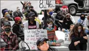  ?? TED S. WARREN / AP / FILE ?? A sign that reads “8:46” in Tacoma, Wash., during a June 5, 2020, protest against police brutality and the death of George Floyd.