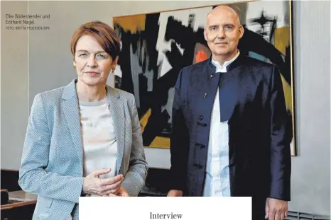  ?? FOTO: BRITTA PEDERSEN/DPA ?? Elke Büdenbende­r und Eckhard Nagel.