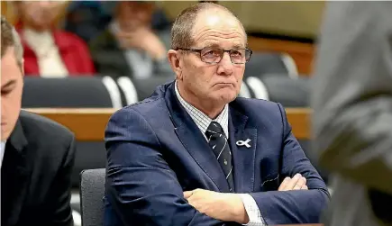  ?? PHOTO: DAVID UNWIN/FAIRFAX NZ ?? Whanganui MP Chester Borrows appears in Whanganui District Court yesterday, charged with careless driving causing injury.