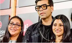  ?? Agence France-presse ?? Meghna Gulzar (left), Karan Johar and Konkona Sen Sharma at the Mumbai Film Festival in Mumbai.