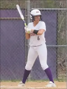 ?? STAFF PHOTO BY PRINCE J. GRIMES ?? McDonough’s Alexis Anderson went 2 for 4 at the plate with three runs scored and earned the win at pitcher during Friday’s 6-5 win over Patuxent.