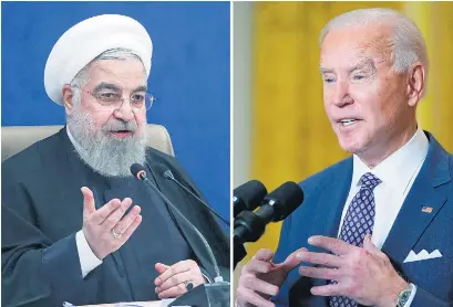  ?? AFP ?? Rohani y Biden parecen querer lo mismo, pero no terminan de ponerse de acuerdo.