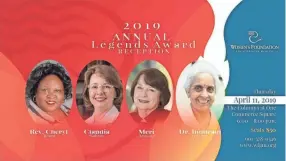  ?? WOMEN'S FOUNDATION FOR A GREATER MEMPHIS ?? The Women's Foundation for a Greater Memphis is honoring four women as this year's Legends Award honorees.