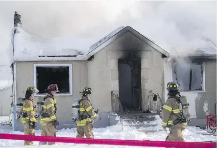  ?? SHAUGHN BUTTS ?? An explosion and fire destroyed a home in Westwood neighbourh­ood around noon Monday.