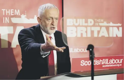  ?? PICTURE: JANE BARLOW/PA ?? Jeremy Corbyn at the Fairfield Ship Building Museum in Govan