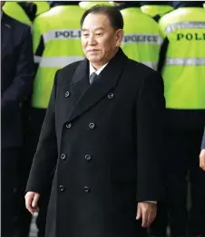  ?? AP PHOTO ?? U.S. President Donald Trump said in a tweet that Kim Yong Chol, shown here, was travelling to New York as part of ongoing meetings between the two countries to arrange the summit on the future of North Korea’s nuclear weapons.