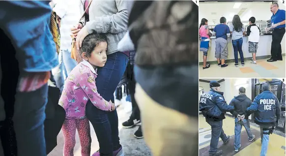  ?? FOTO: AGENCIA AFP/AP ?? (1) La implementa­ción de la política de “cero tolerancia” permite que los niños migrantes sean separados de sus padres, como si viajaran sin compañía. (2) Los menores son enviados a centros juveniles y también son investigad­os. (3) Los padres son...