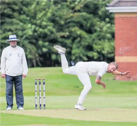  ??  ?? Nathan Ball took four wickets for Ashcombe Park, but they were beaten by Leek.
Picture: Terry Lawson