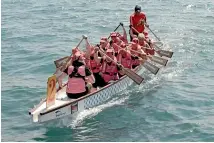  ??  ?? Auckland’s Pink Dragons dragon boating team are the focus of the new Kiwi documentar­y The Pinkies Are Back.