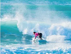  ?? Photo / Cory / NZ Surfing Magazine. ?? Whangamata's Pia Rogers surfed her way to the finals in the 2020 Scholastic­s Surfing Championsh­ip in Kaikoura.