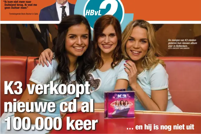  ?? FOTO GREGORY VAN GANSEN ?? De meisjes van K3 stelden gisteren hun nieuwe album voor in Rotterdam.