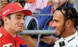  ?? Photograph: Dimitar Dilkoff/AFP/Getty Images ?? Charles Leclerc says he would welcome the Formula One world champion, Lewis Hamilton, to Ferrari.