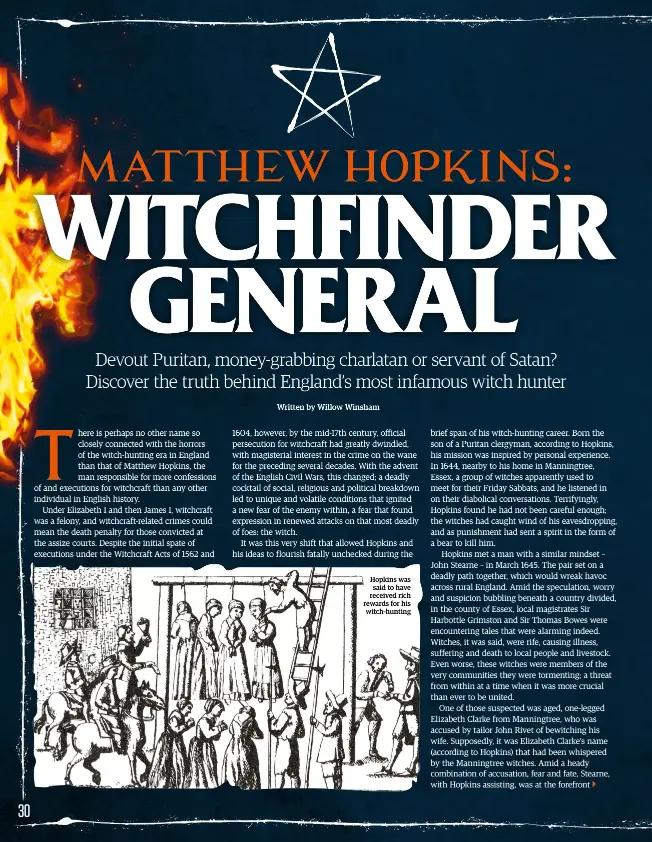  ??  ?? Hopkins was said to have received rich rewards for his witch-hunting