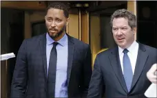  ?? RICHARD DREW — THE ASSOCIATED PRESS FILE ?? Former USC assistant Tony Bland, left, and his attorney Jeffrey Lichtman, leave federal court in New York on June 5, 2019.