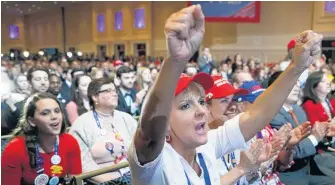  ?? Pictures / AP ?? Supporters cheer President Donald Trump at CPAC.