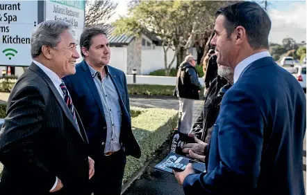  ?? STUFF ?? NZ First leader Winston Peters and MP Clayton Mitchell, right, in 2017. Mitchell has backed a remit from party members, asking for the introducti­on of a Respecting New Zealand Values Bill for migrants and refugees.
