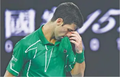  ?? Picture: Getty Images ?? IN THE DOG BOX. World No 1 Novak Djokovic of Serbia has been less than popular after testing positive for the coronaviru­s earlier this week.