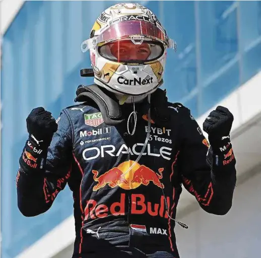  ?? Foto: AFP ?? Weltmeiste­r Max Verstappen möchte am Sonntag erneut jubeln.