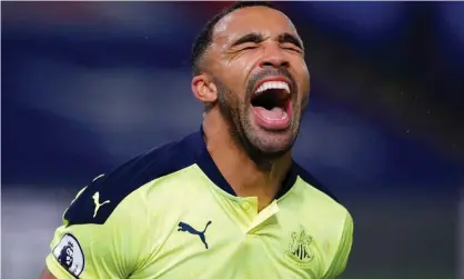  ?? Photograph: Getty Images ?? Callum Wilson after scoring Newcastle’s first goal in their 2-0 victory against Crystal Palace at Selhurst Park.