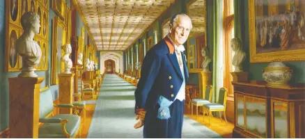  ?? RALPH HEIMANS / BUCKINGHAM PALACE / PA WIRE VIA GETTY IMAGES ?? Prince Philip, seen above in a painting marking the year of his retirement from public engagement­s in 2017, was a companion to Queen Elizabeth for more than 70 years, forced to invent a role for himself beyond being, as he once put it, a “bloody amoeba.”