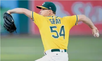  ?? /GETTY IMAGES ?? Sonny Gray tiene 27 años y colecciona marca de 5-4 y 3.76 con los Atléticos.