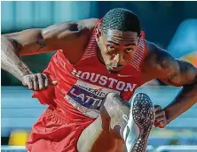  ?? University of Houston ?? Amere Lattin has cleared a lot of hurdles at UH, usually coming in first as a result. He’s an 11-time conference champion.