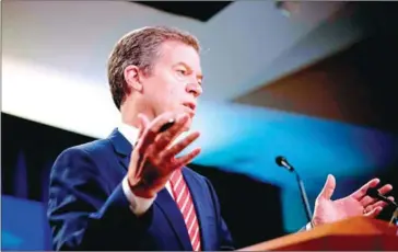  ?? AFP ?? US ambassador-at-large for Internatio­nal Religious Freedom Sam Brownback has voiced concern about France, warning aganist ‘heavy-handed’ measures as President Emmanuel Macron targets radical Islam.