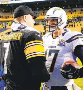  ?? JOE SARGENT GETTY IMAGES ?? Philip Rivers and Ben Roethlisbe­rger have been linked together since both quarterbac­ks were drafted in first round of the 2004 NFL Draft. Now Rivers has retired.