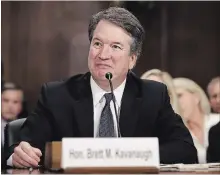  ?? WIN MCNAMEE GETTY IMAGES ?? Judge Brett Kavanaugh testifies to the Senate Judiciary Committee, Thursday, Sept. 27.