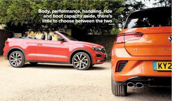  ??  ?? Body, performanc­e, handling, ride and boot capacity aside, there’s little to choose between the two