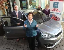  ??  ?? Susan O’Sullivan, Woodlawn, Killarney, won a brand-new Mitsubishi in the Killarney Credit Union members’ draw. Also included in photo are K illarney Credit Union CEO Mark Murphy and marketing officer Karena McCarthy with Padraig Dineen of Dineen O’Donoghue Motors.