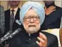  ?? PTI ?? PM Manmohan Singh during the press conference on Tuesday.
