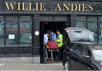  ??  ?? TRAGEDY: Willie Andies pub, Mitchelsto­wn, Co Cork, where a man died following an incident on Friday night. Photo: Michael Mac Sweeney/Provision