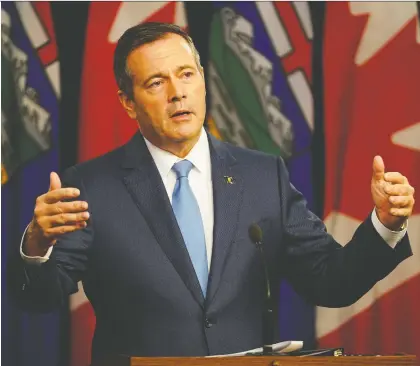  ?? LARRY WONG ?? Premier Jason Kenney said the UCP’S inaugural budget will have a “modest” effect on public-sector jobs.