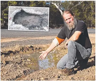  ??  ?? NOT GOOD ENOUGH: David Parry from Tara is concerned the state of the region's unsealed roads is going to end in tragedy. Picture: Contribute­d