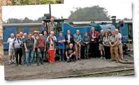  ?? PETE JORDAN ?? Steam Railway readers pose for the tour’s obligatory team picture at NJP.