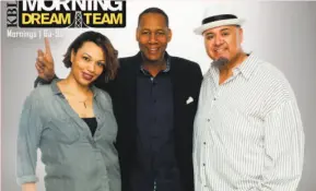  ?? Pat Johnson Studios ?? Kimmie Taylor (left), Mark Curry and Victor Zaragoza of KBLX radio.