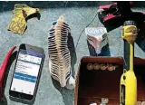  ??  ?? Tools used by researcher­s and ranchers to equip their animals with FitBit-like technology.