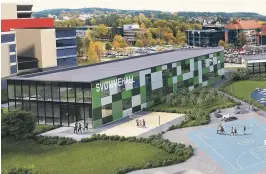  ?? ARKIV ?? ALTERNATIV: Slik ser Grimstad svømmeklub­bs alternativ i campusområ­det ut. Det er et samarbeid med JBU.