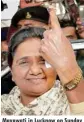  ??  ?? Mayawati in Lucknow on Sunday