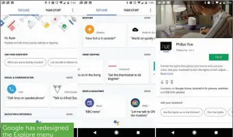  ??  ?? Google has redesigned the Explore menu