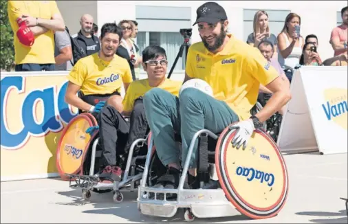  ??  ?? SOLIDARIDA­D EN ACCIÓN. Ricky Rubio, durante la presentaci­on de las becas ‘Vamos’ impulsadas por el CSD y ColaCao.